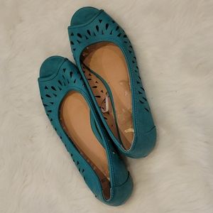 Women's Teal flats